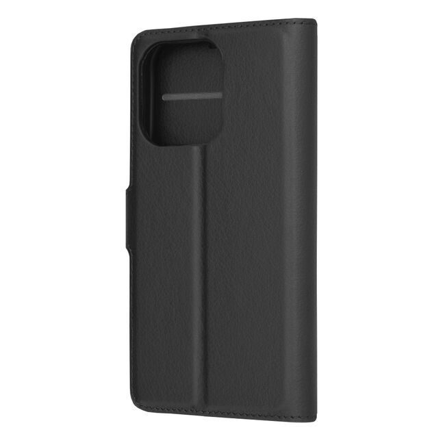Husa pentru  iPhone 15 Pro tip carte cu inchidere magnetica, compartimente pentru carduri si functie stand, negru