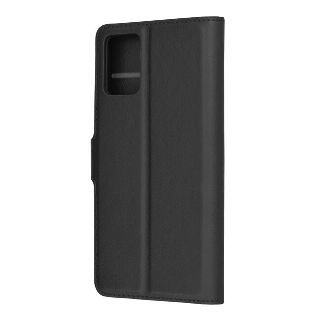 Husa pentru  Motorola Moto Edge 30 NEO tip carte cu inchidere magnetica, compartimente pentru carduri si functie stand, negru