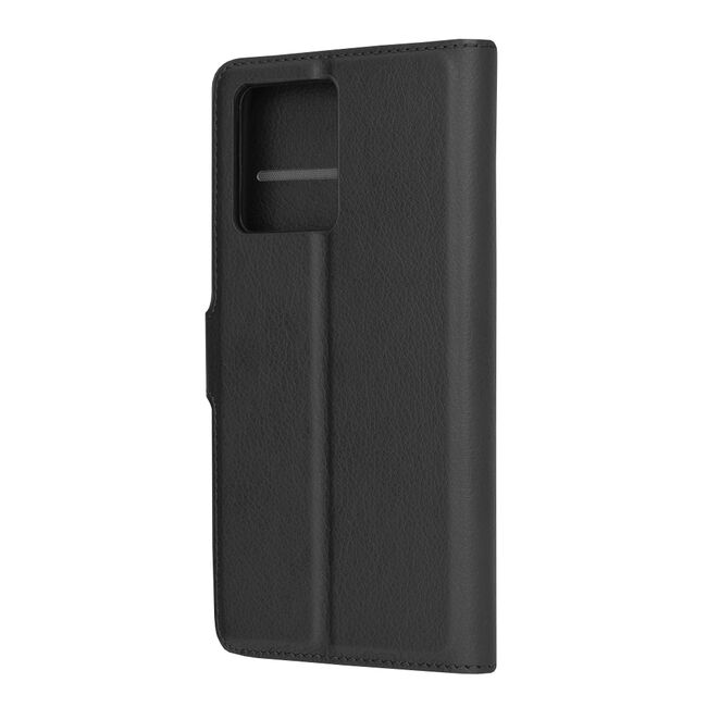 Husa pentru  Motorola Edge 40 NEO tip carte cu inchidere magnetica, compartimente pentru carduri si functie stand, negru