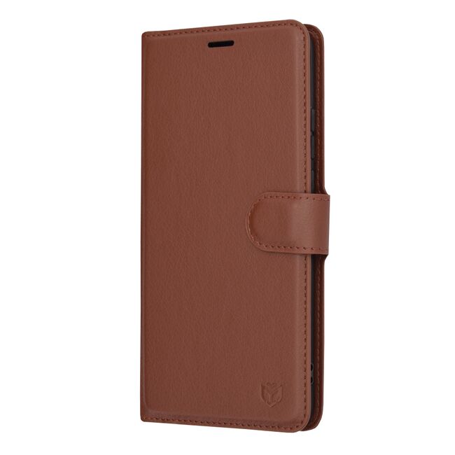 Husa Motorola Edge 40 Neo Techsuit Leather Book tip carte, maro