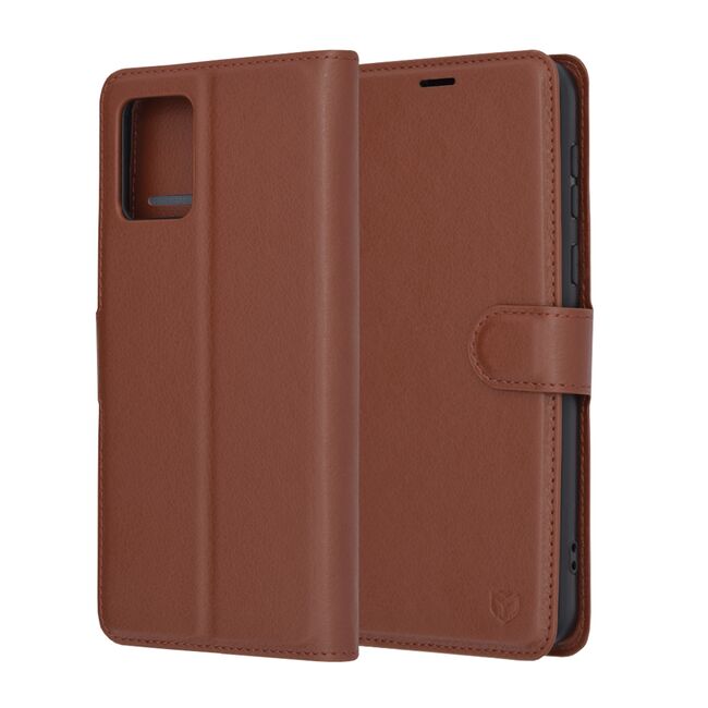 Husa Motorola Moto E13 Techsuit Leather Book tip carte, maro