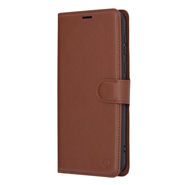 Husa Motorola Moto E13 Techsuit Leather Book tip carte, maro