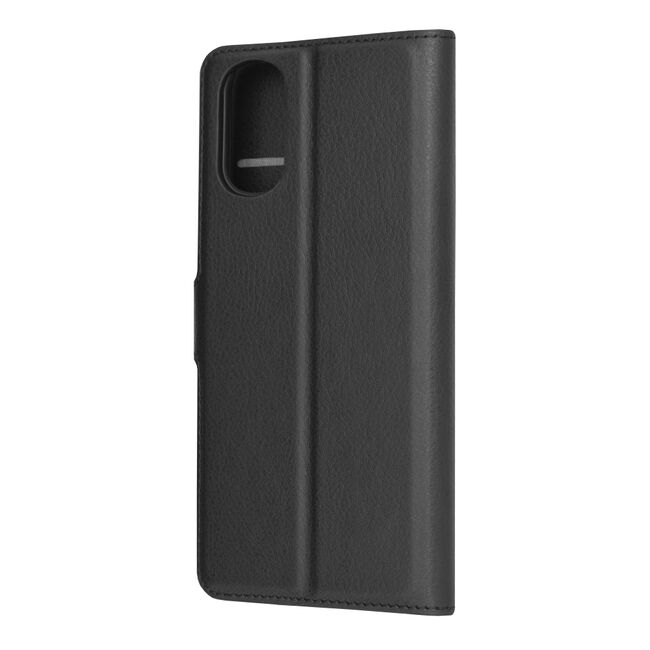 Husa Motorola Moto E22s Techsuit Leather Book tip carte, negru