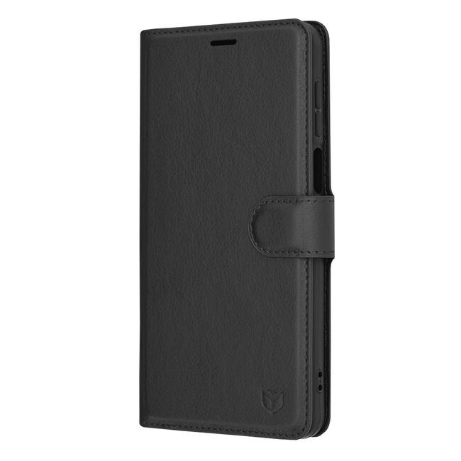 Husa Motorola Moto G14 Techsuit Leather Book tip carte, negru