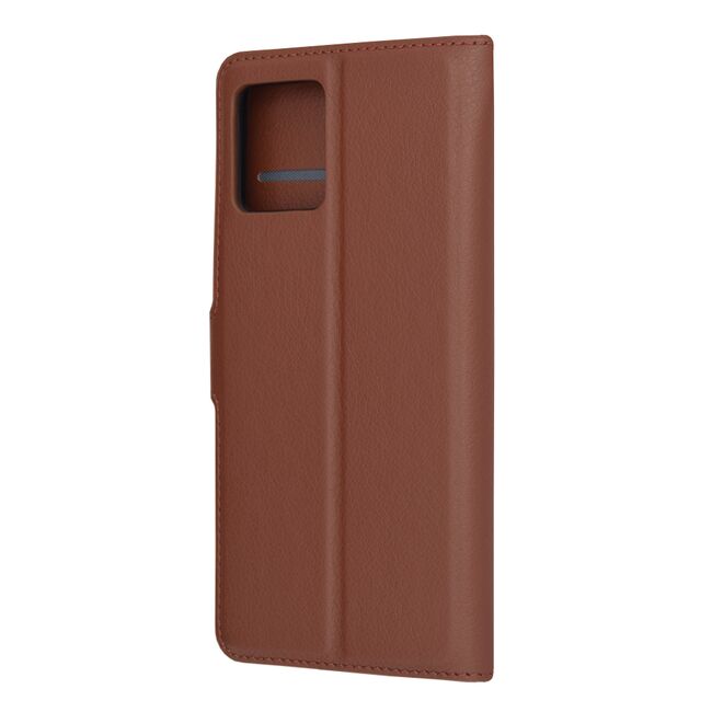 Husa Motorola Moto G72 Techsuit Leather Book tip carte, maro