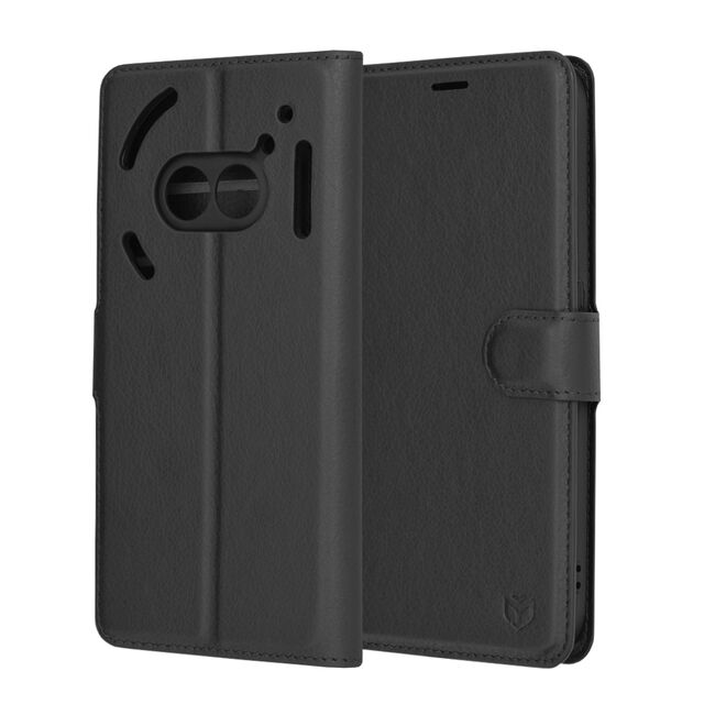 Husa Nothing Phone (2a), (2a) Plus Techsuit Leather Book tip carte, negru