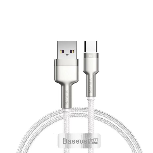 Cablu date Fast Charging USB, Type-C Baseus, 1m, alb, CAKF000102