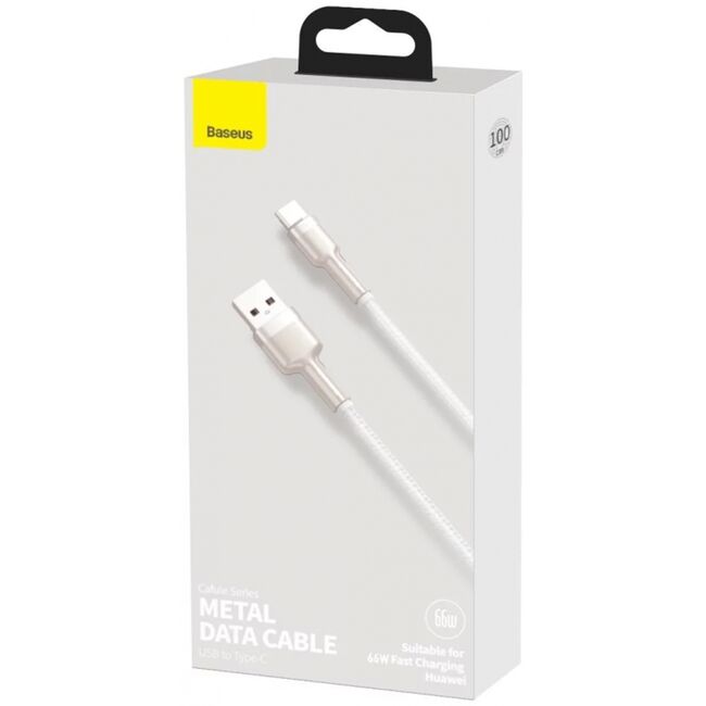 Cablu date Fast Charging USB, Type-C Baseus, 1m, alb, CAKF000102