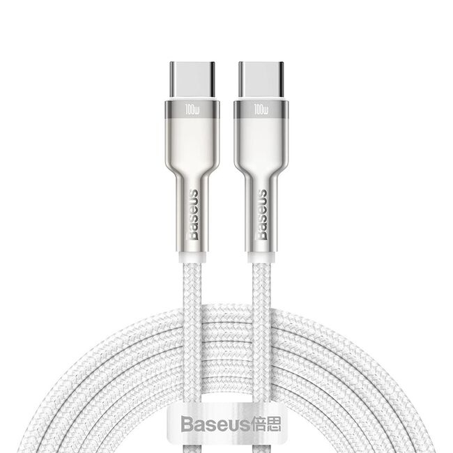 Cablu date Type-C Baseus, 100W, 480Mbps, 1m, alb, CATJK-C02