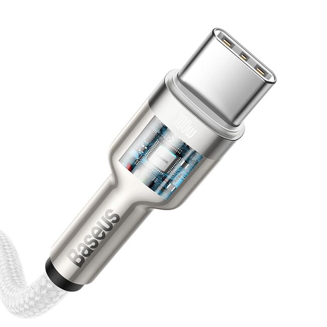 Cablu date Type-C Baseus, 100W, 480Mbps, 1m, alb, CATJK-C02