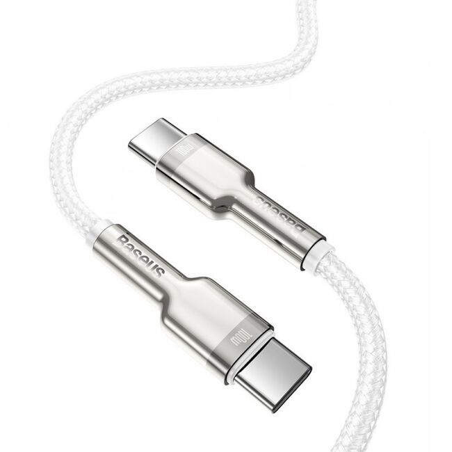 Cablu date Type-C Baseus, 100W, 480Mbps, 2m, alb, CATJK-D02