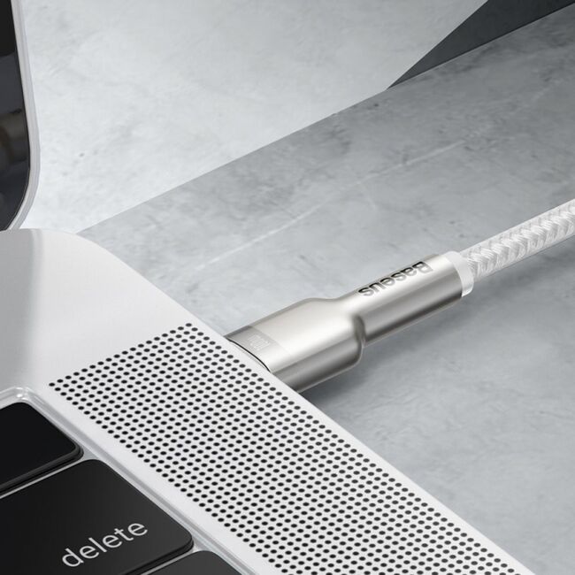 Cablu date Type-C Baseus, 100W, 480Mbps, 2m, alb, CATJK-D02