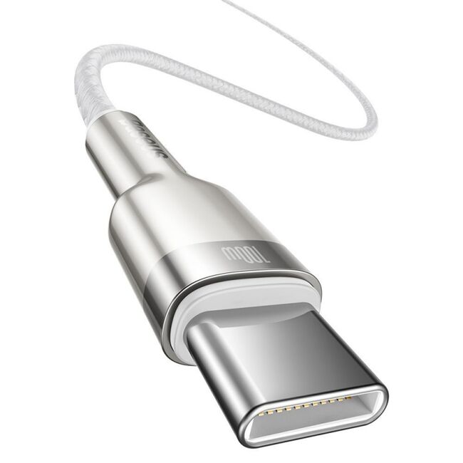 Cablu date Type-C Baseus, 100W, 480Mbps, 2m, alb, CATJK-D02