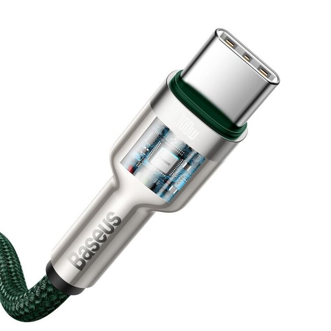 Cablu date Type-C Baseus, 100W, 480Mbps, 2m, verde, CATJK-D06