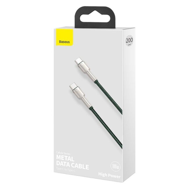 Cablu date Type-C Baseus, 100W, 480Mbps, 2m, verde, CATJK-D06