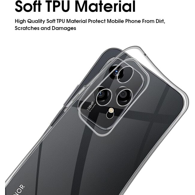 Husa pentru Honor 200 Lite Slim Anti-Shock 1.5mm, cu protectie lentile, Transparent