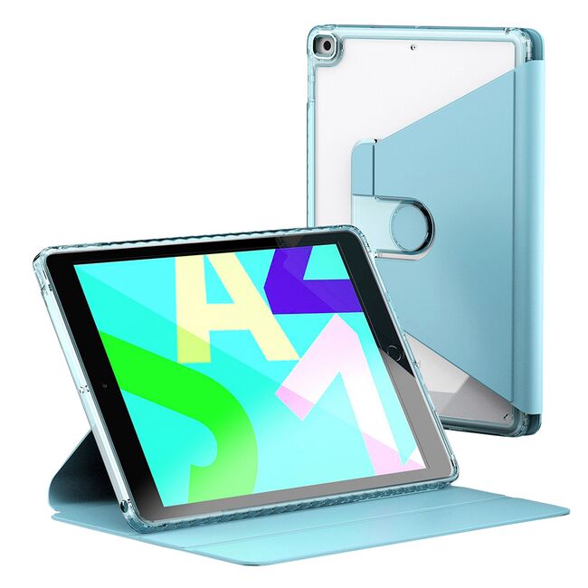 Husa pentru  iPad 9 10.2 inch 2021 rotativa de tip stand cu functie sleep/wake-up si slot pentru stylus, albastru
