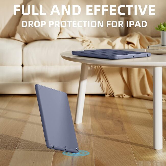 Husa iPad 10.2 inch 9/8/7 2021/2020/2019 cu suport Apple Pen si functie stand - emollient purple