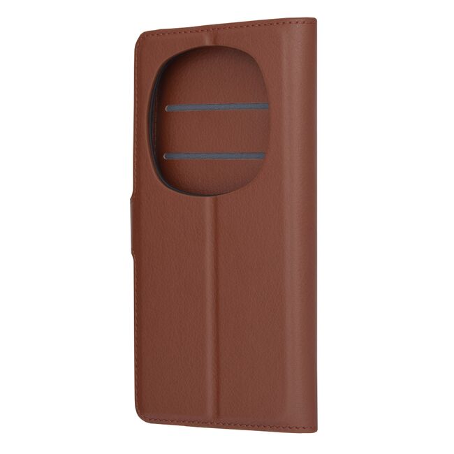 Husa pentru  Honor Magic 6 Pro tip carte cu inchidere magnetica, compartimente pentru carduri si functie stand, maro