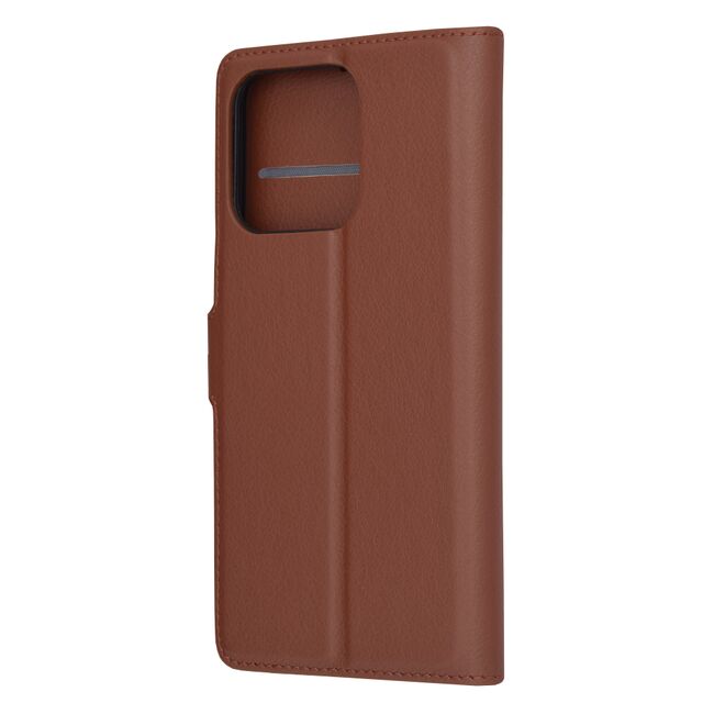 Husa pentru  Honor X8b tip carte cu inchidere magnetica, compartimente pentru carduri si functie stand, maro