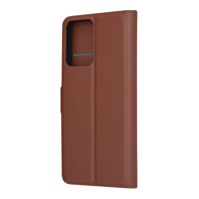 Husa pentru Motorola Moto G04 / G24 / G24 Power tip carte cu inchidere magnetica, compartimente pentru carduri si functie stand, maro