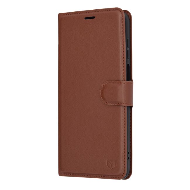 Husa Motorola Moto G13 / G23 Techsuit Leather Book tip carte, maro