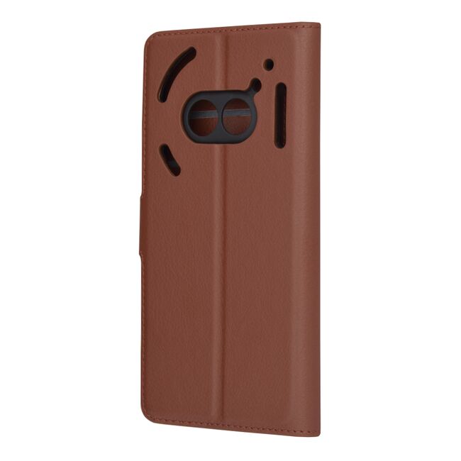 Husa pentru  Nothing Phone (2a), (2a) Plus tip carte cu inchidere magnetica, compartimente pentru carduri si functie stand, maro