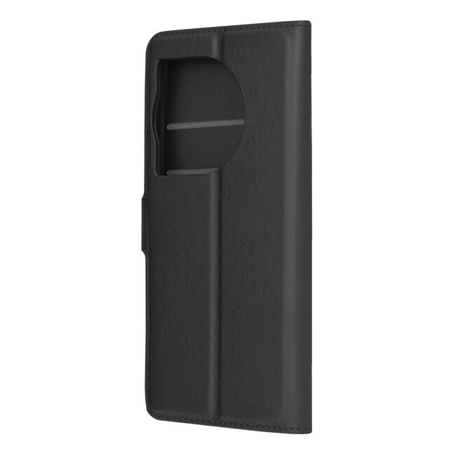 Husa pentru  OnePlus 12R tip carte cu inchidere magnetica, compartimente pentru carduri si functie stand, negru