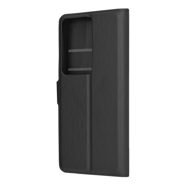 Husa pentru  Oppo A79 5G tip carte cu inchidere magnetica, compartimente pentru carduri si functie stand, negru