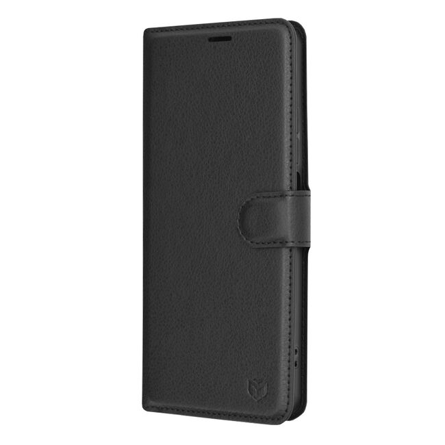 Husa Realme C67 4G Techsuit Leather Book tip carte, negru