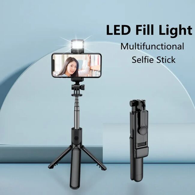 Selfie stick Bluetooth cu telecomanda si LED Techsuit S03-S
