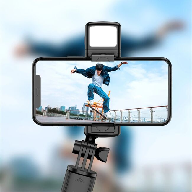 Selfie stick Bluetooth cu telecomanda si LED Techsuit S03-S
