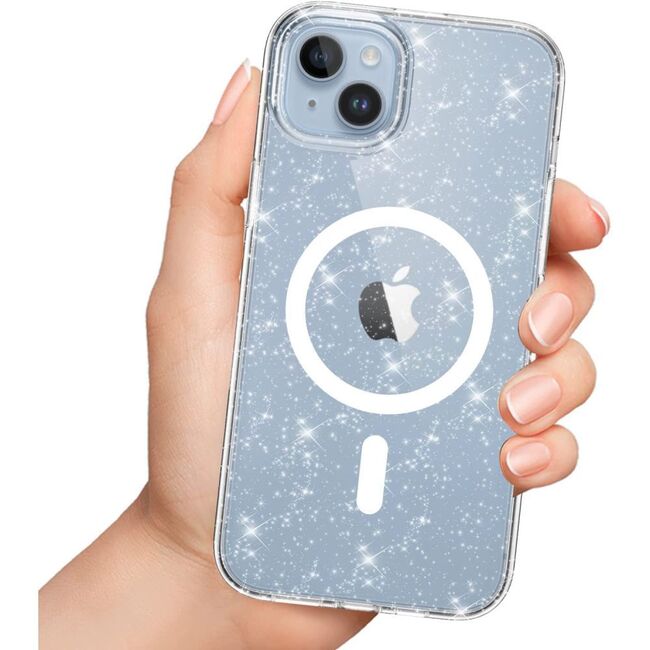 Husa sclipici iPhone 15 Pro Max Sparkle Skin cu MagSafe, transparenta