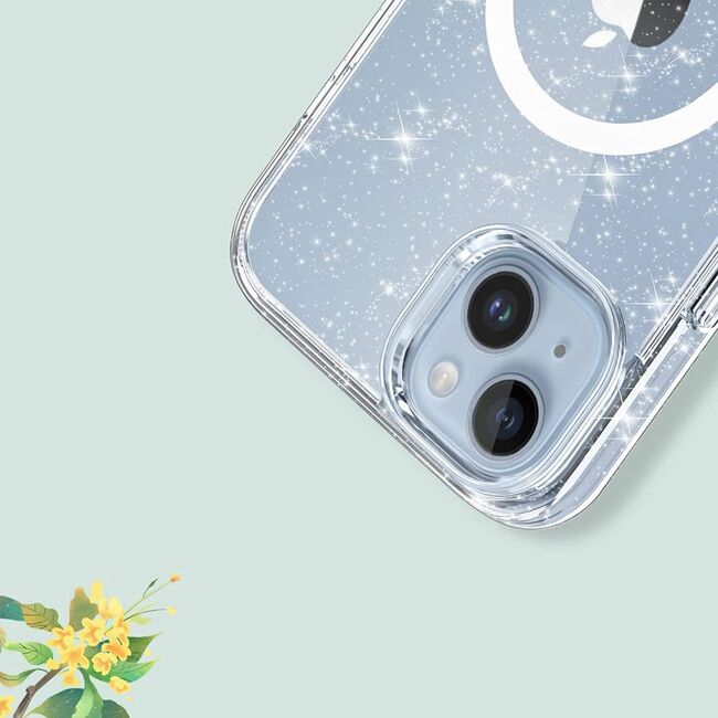 Husa sclipici iPhone 15 Pro Max Sparkle Skin cu MagSafe, transparenta