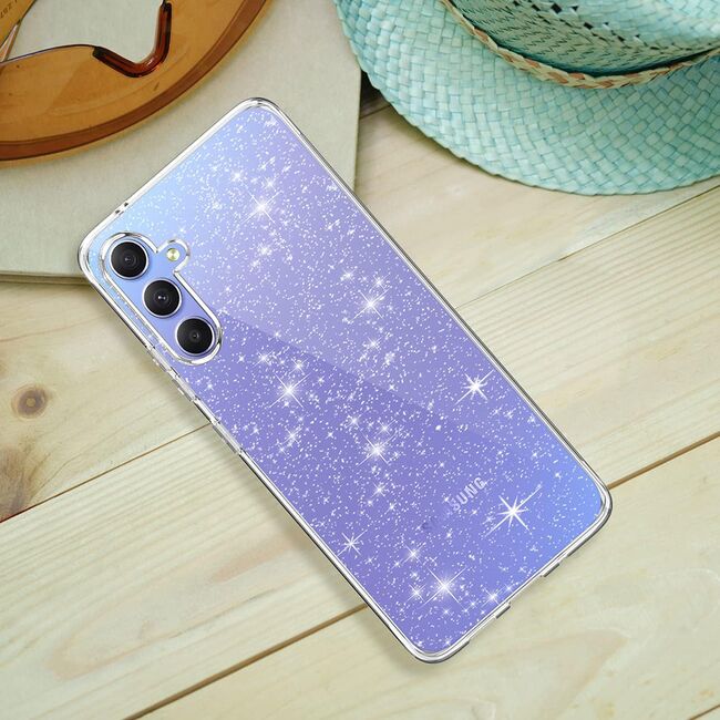 Husa sclipici Samsung Galaxy A14 Sparkle Skin, transparenta
