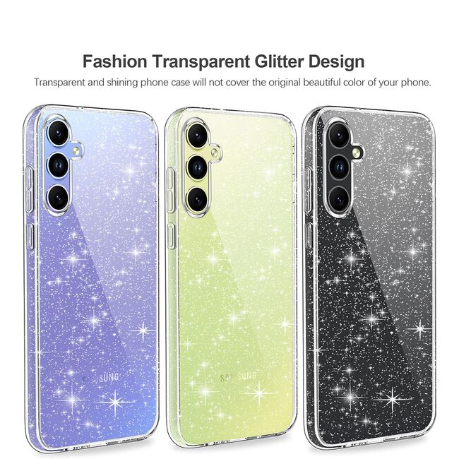 Husa sclipici Samsung Galaxy A14 Sparkle Skin, transparenta