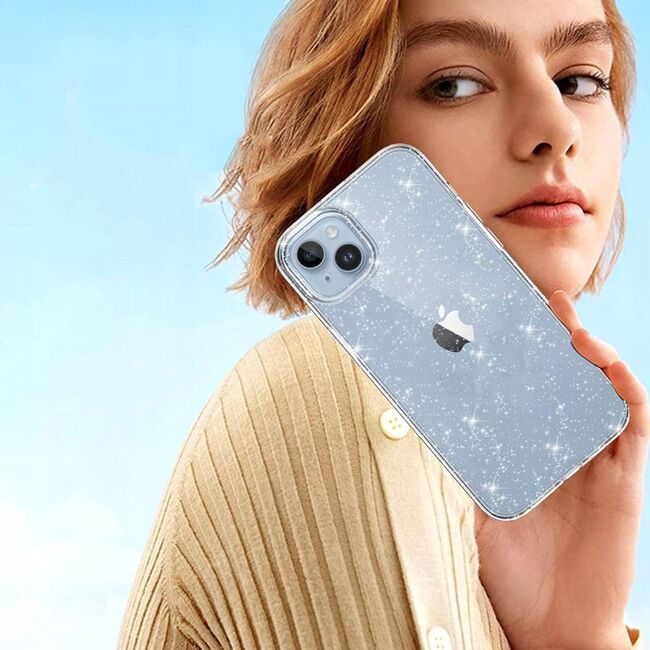 Husa sclipici Samsung Galaxy S24 Sparkle Skin cu MagSafe, transparenta