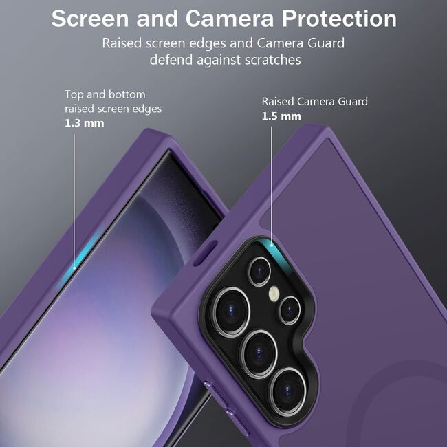 Husa pentru Samsung Galaxy S24 Ultra cu MagSafe, Ghost Series, translucent - mov inchis