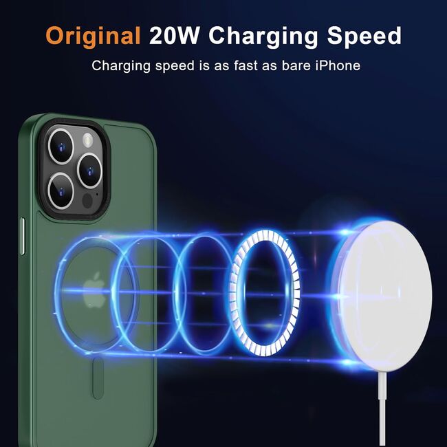 Husa pentru iPhone 15 Pro cu MagSafe, Ghost Series, translucent - verde