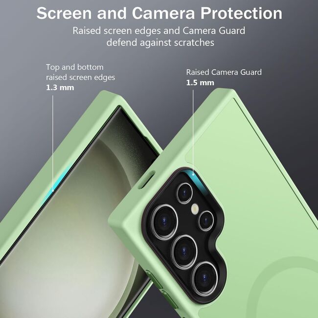 Husa pentru Samsung Galaxy S24 Ultra cu MagSafe, Ghost Series, translucent - verde deschis