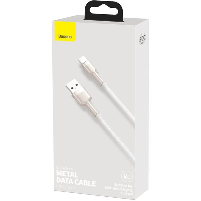Cablu date Fast Charging Type-C Baseus, 2m, alb, CAKF000202