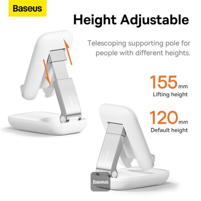 Suport telefon birou Baseus Seashell, alb, B10551500211-00