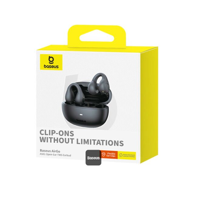 Casti sport open-ear Bluetooth, TWS Baseus AirGo AS01, alb