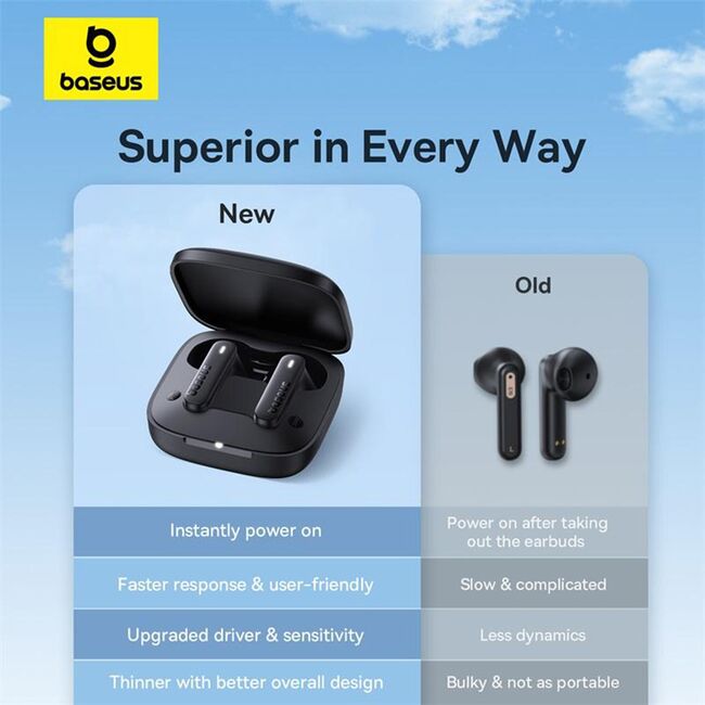 Casti wireless, half-in-ear Baseus Bowie E16 Touch Control - Roz