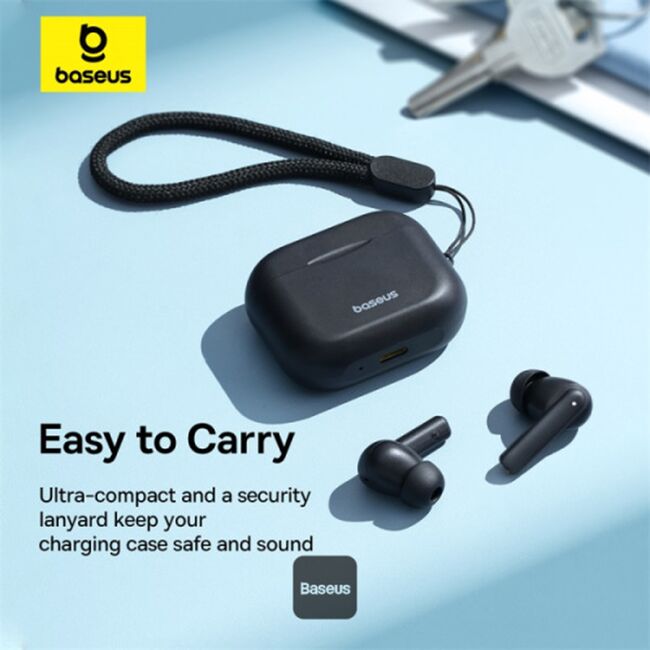 Casti cu bass profund in-ear Bluetooth Baseus Bowie E17, alb