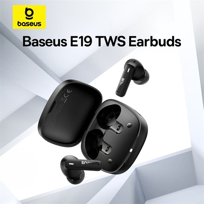 Casti wireless waterproof, TWS, in-ear Baseus Bowie E19, negru