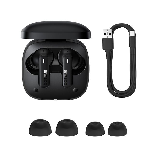 Casti wireless waterproof, TWS, in-ear Baseus Bowie E19, negru