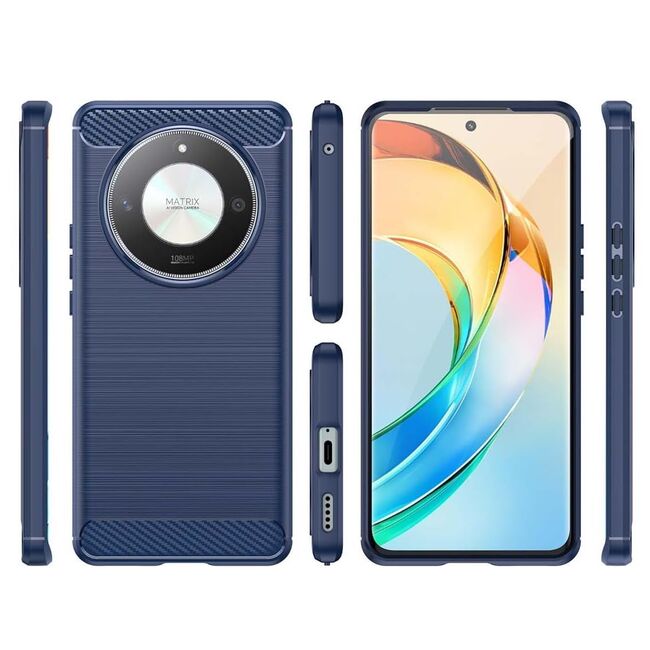 Husa pentru Honor Magic 6 Lite Carbon Silicone, albastru