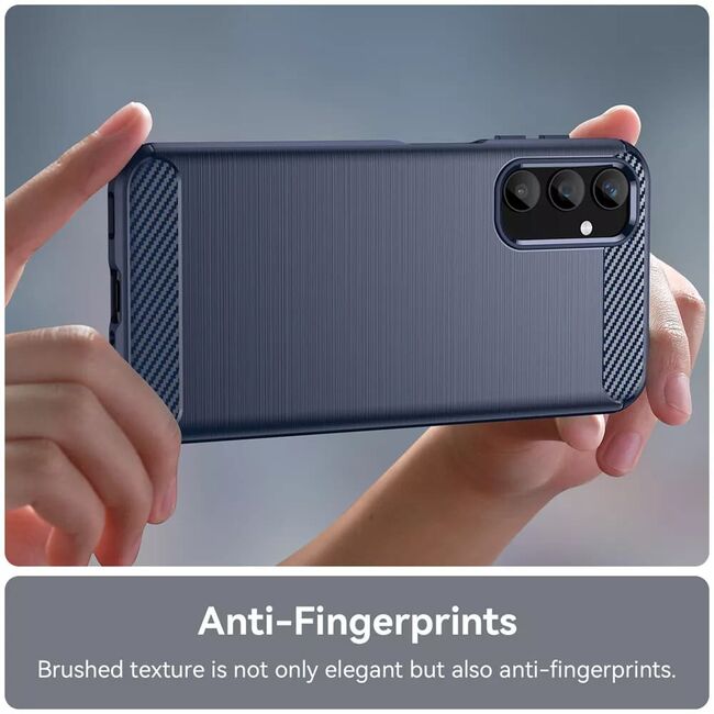 Husa pentru Samsung Galaxy A55 5G Carbon Silicone, albastru