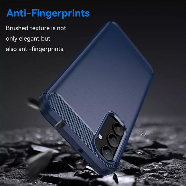 Husa pentru Samsung Galaxy A55 5G Carbon Silicone, albastru
